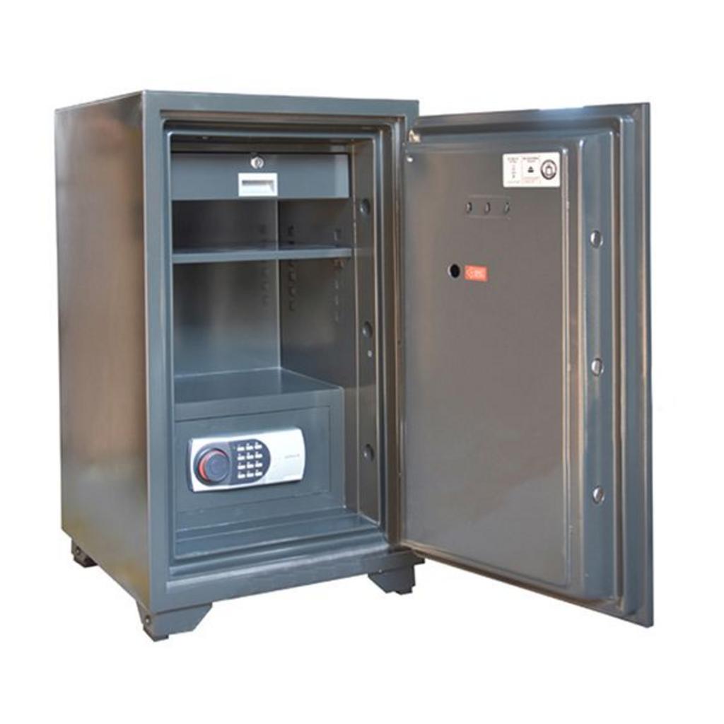 Két sắt nhập khẩu KDB143 màu đen với nền văn phòng hiện đại