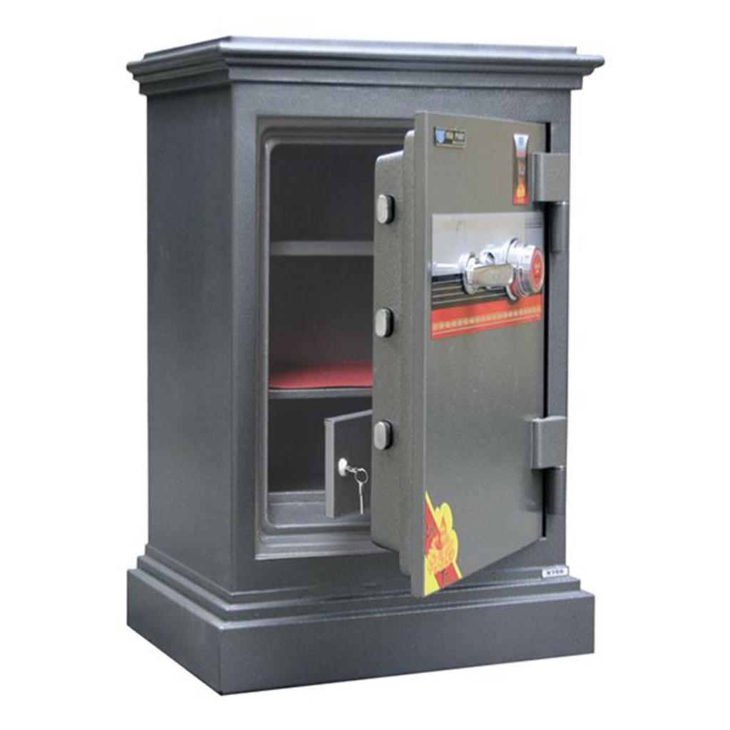 Két sắt tài lộc Hòa Phát KT88 màu đen bạc khóa cơ đổi mã rõ nét phong cách hiện đại phù hợp văn phòng và gia đình