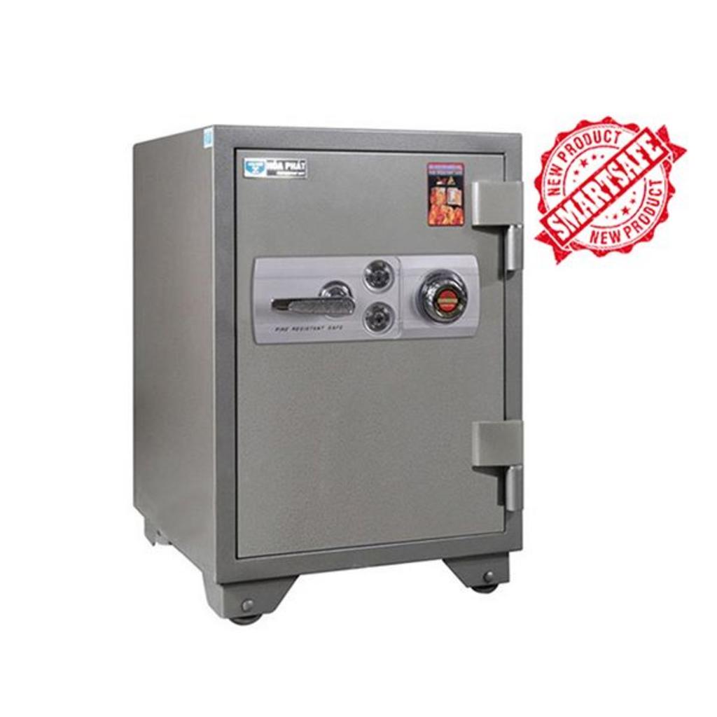 Két sắt thông minh SS135K2C1 màu xanh bạc đặt trong văn phòng hiện đại
