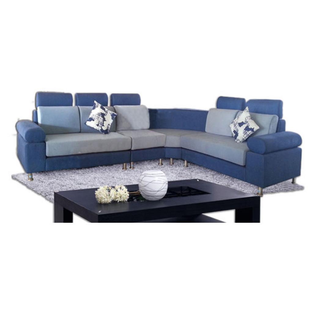 Sofa vải cao cấp SF40 góc trái trong phòng khách hiện đại ánh sáng tự nhiên màu vải xám