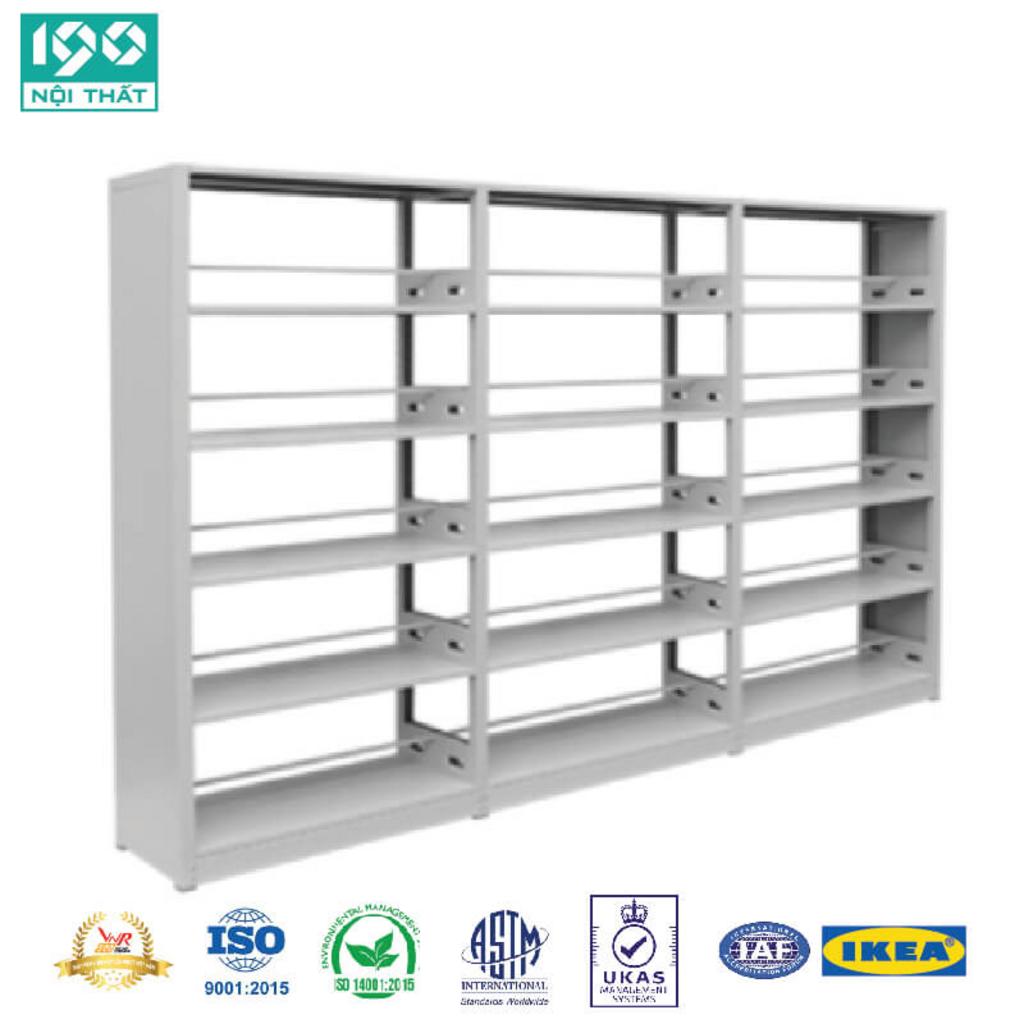 Khung thép sơn tĩnh điện của Giá thư viện GS03G đảm bảo bền bỉ và chống ăn mòn.