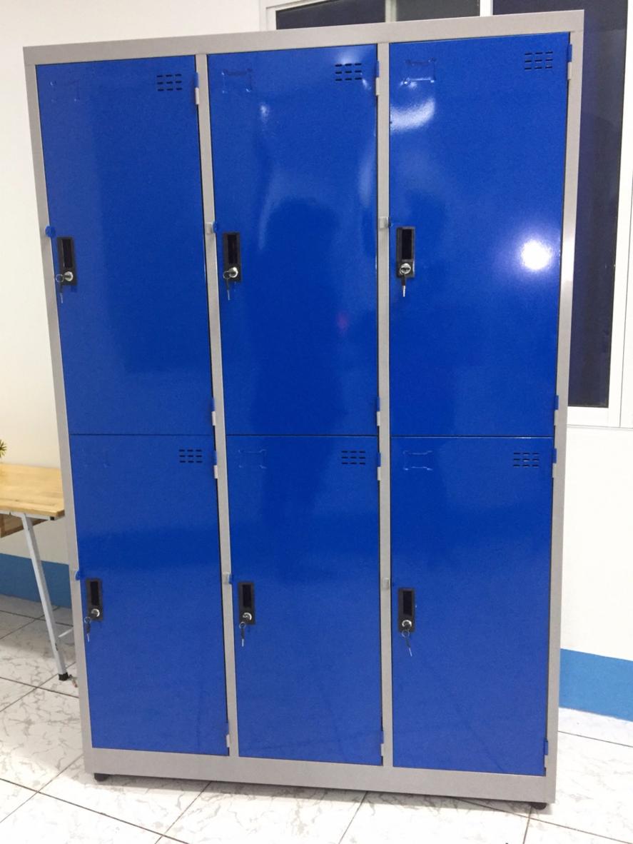 Tủ locker 6 ngăn 3 khoang 6C3K-YC — giải pháp lưu trữ gọn gàng, an toàn cho văn phòng và nhà xưởng.
