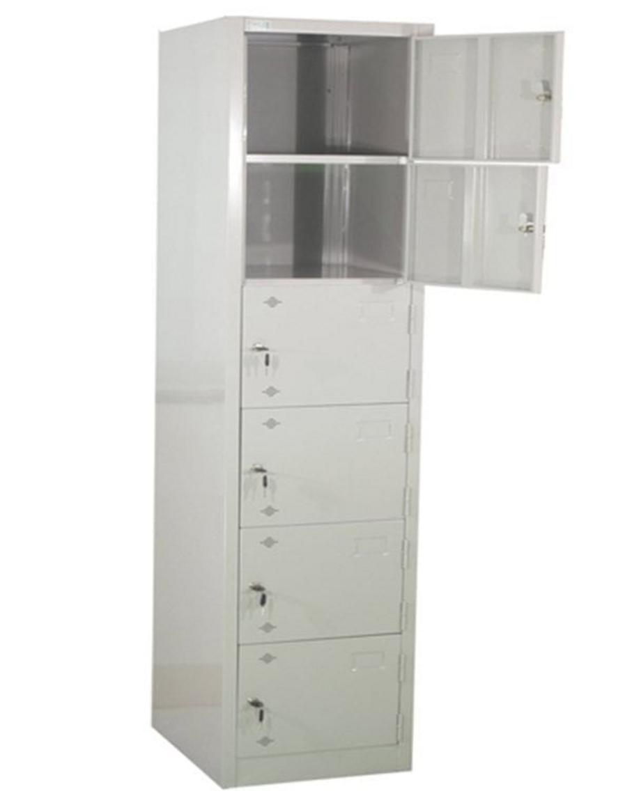 Hình ảnh chi tiết 12 khoang khóa locker riêng biệt của Tủ sắt TS16+1.