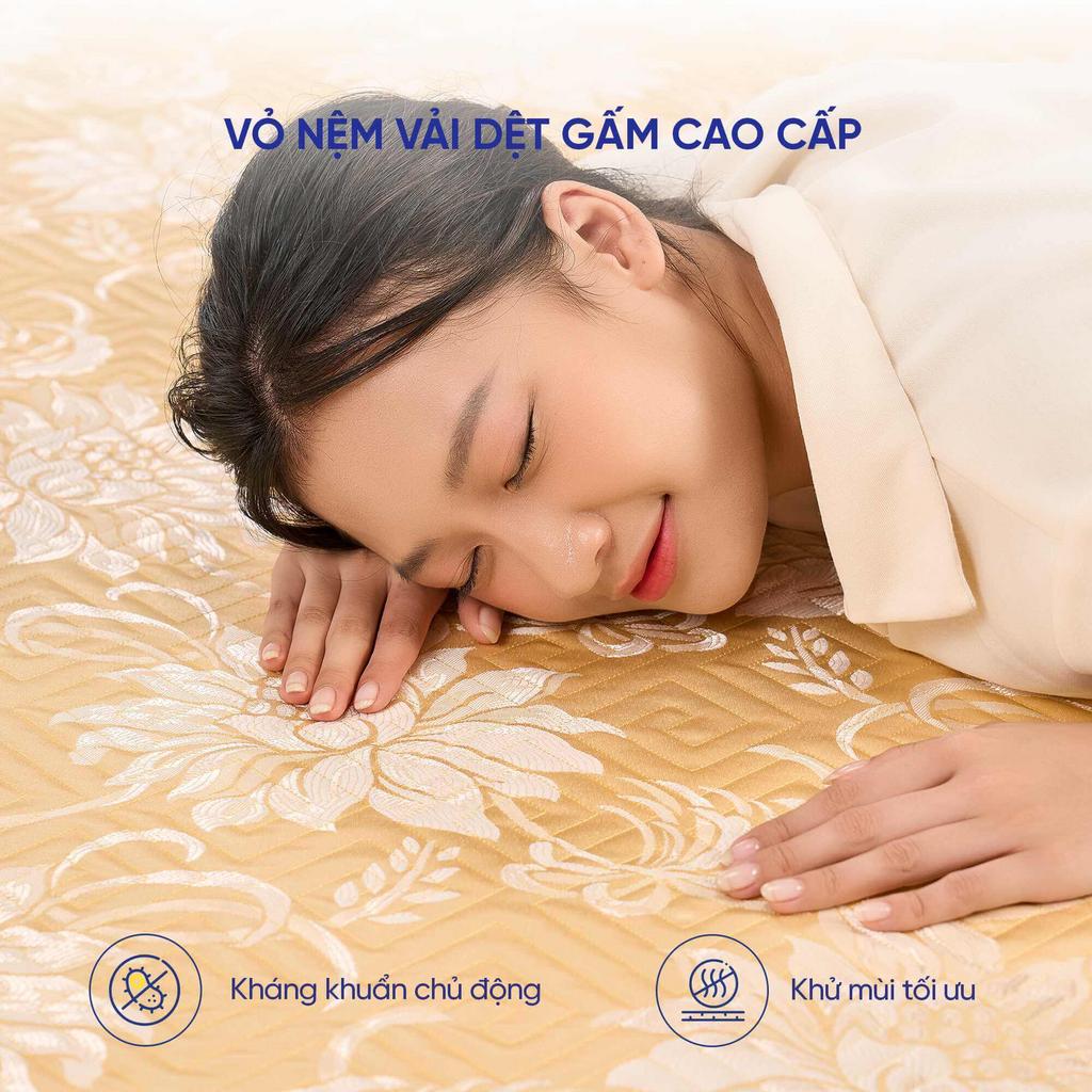 Độ dày 10cm và độ cứng vừa — hỗ trợ cột sống, giảm đau lưng.