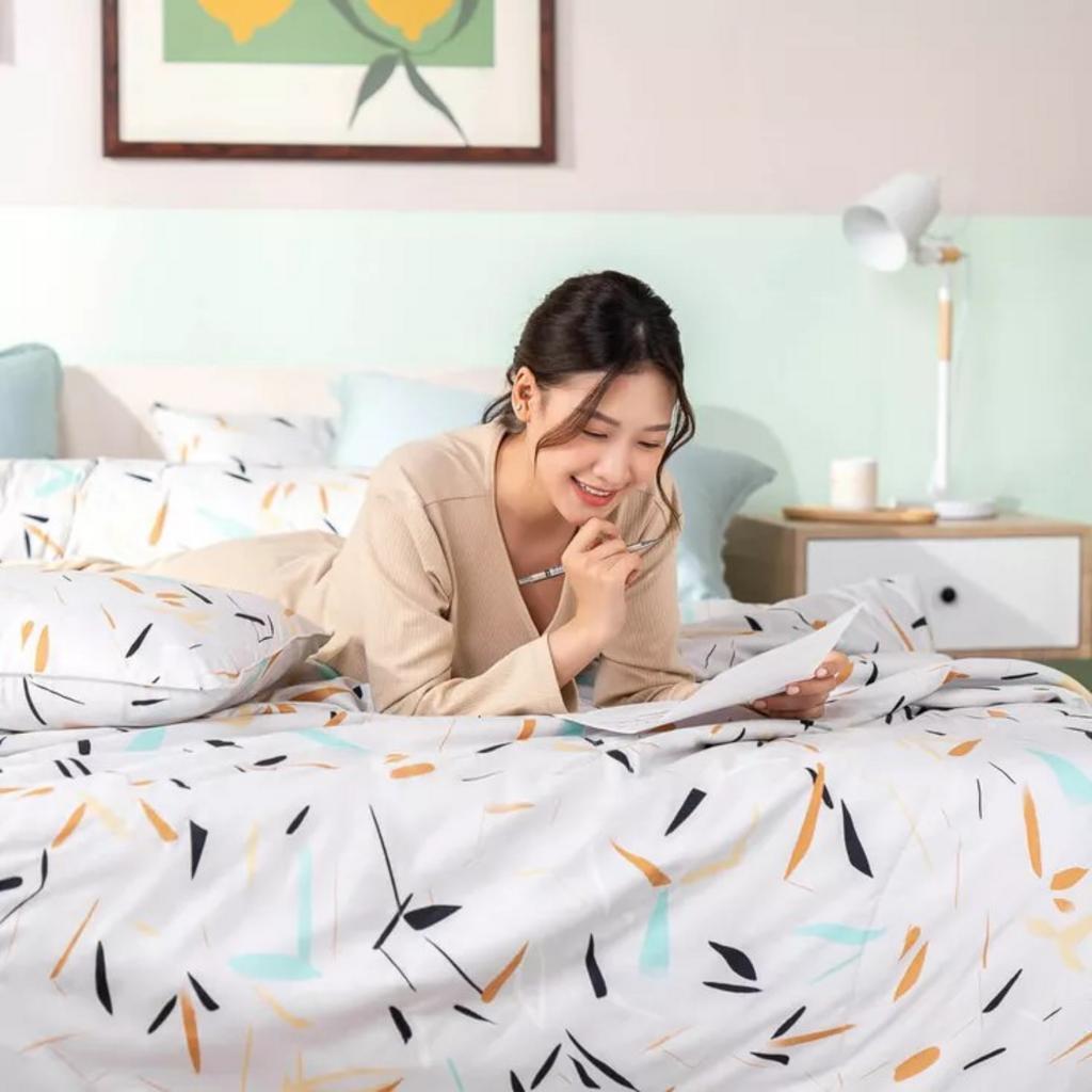 Bộ Ga chun microfiber Amando Ellie họa tiết 4 chi tiết M03