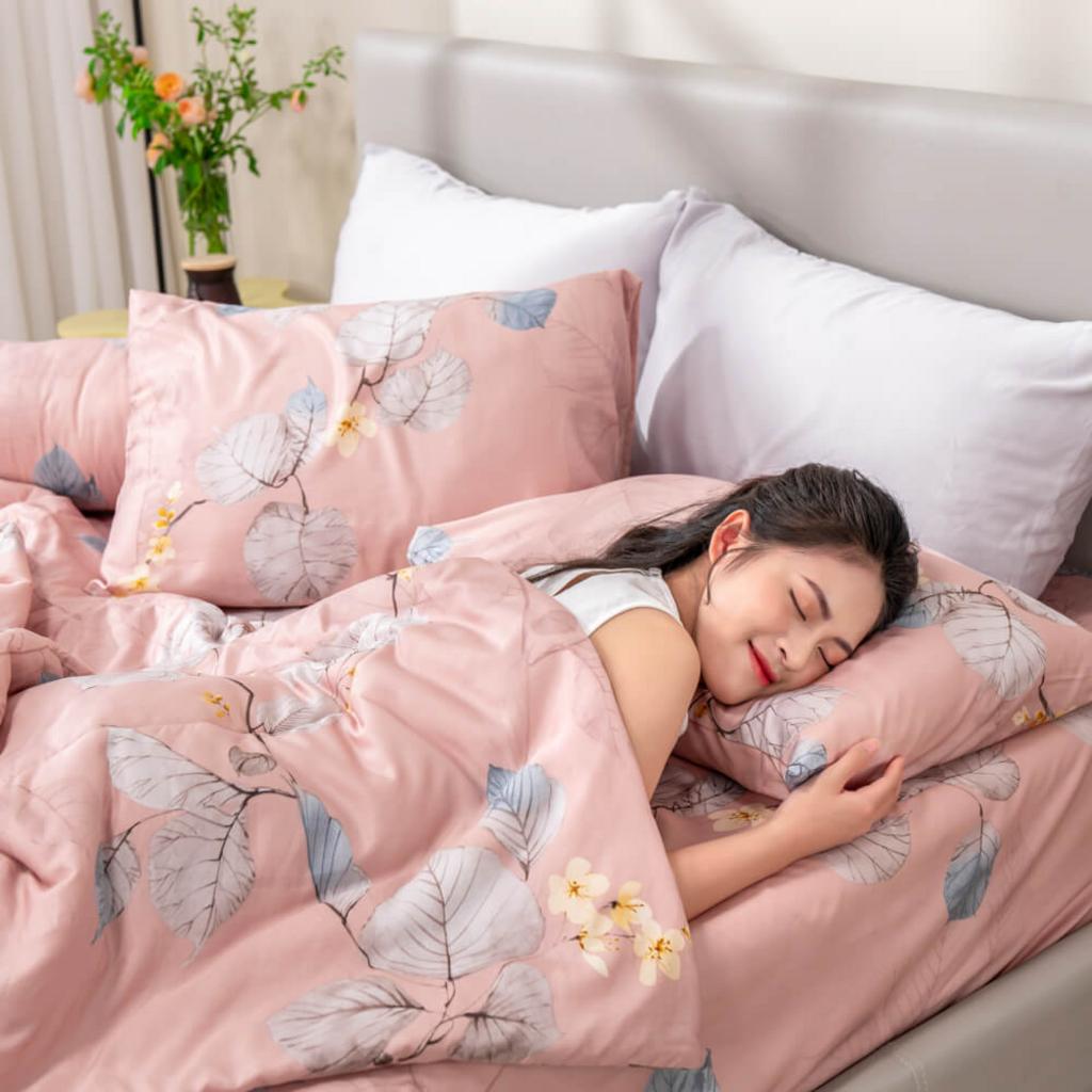 Bộ ga chun tencel Amando Celia TP005 — mát, mềm và hoàn chỉnh 4 chi tiết.