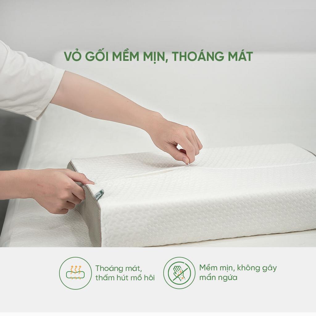 Thiết kế Contour ôm sát cổ-vai — hỗ trợ tư thế ngủ đúng.
