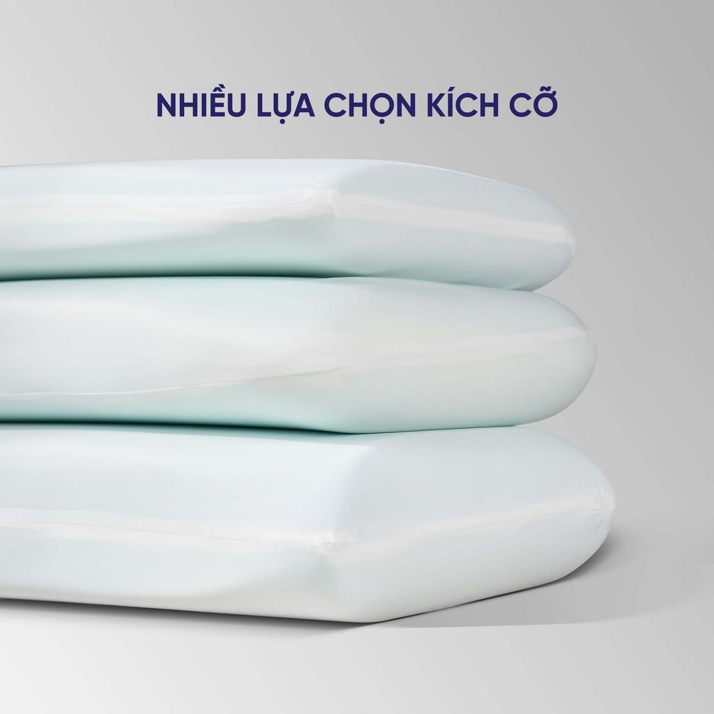 Thiết kế ôm sát vùng cổ-vai giúp căn chỉnh cột sống khi ngủ nghiêng.