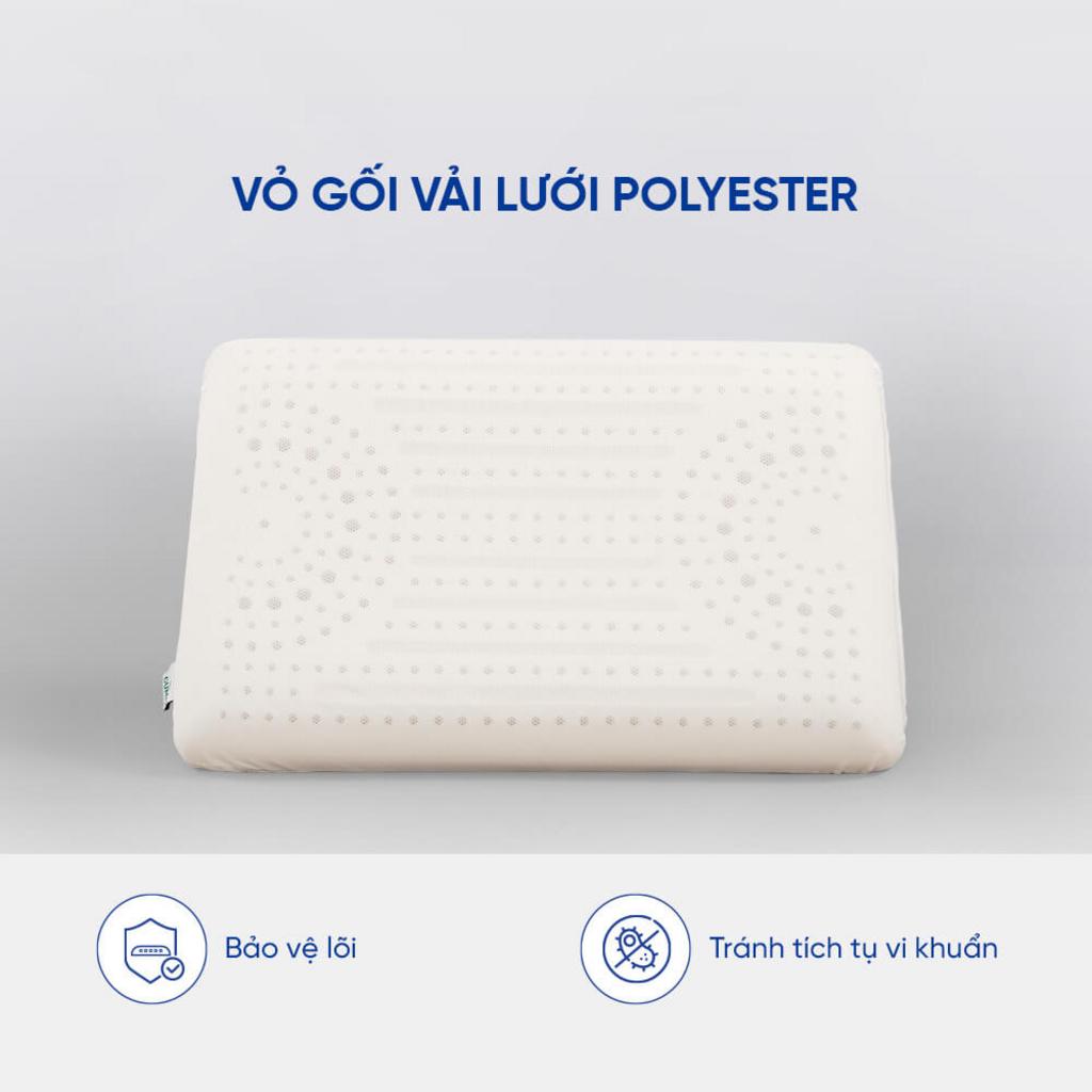 Lõi 100% cao su thiên nhiên: đàn hồi, bền, không xẹp.