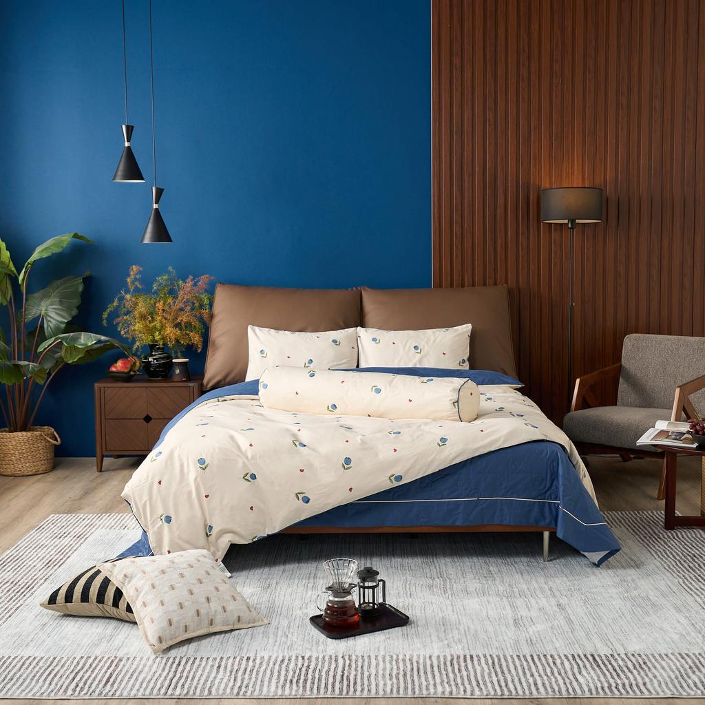Cận cảnh sợi cotton 100% cao cấp — bề mặt mịn, thoáng.