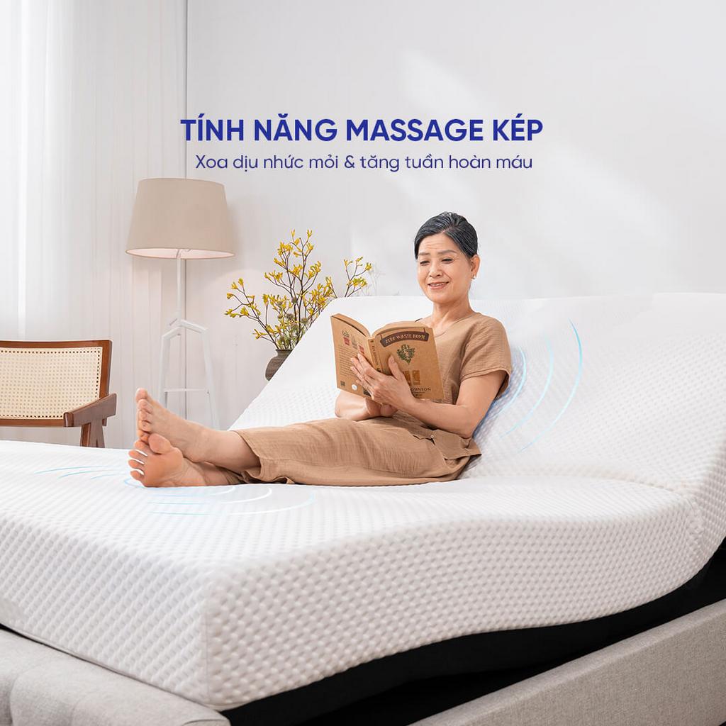 Góc nâng linh hoạt: 60° cho phần đầu và 45° cho phần chân.