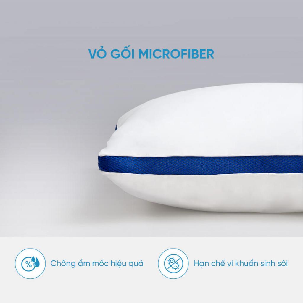 Macro texture của sợi Microfiber — mềm mịn, không gây kích ứng.