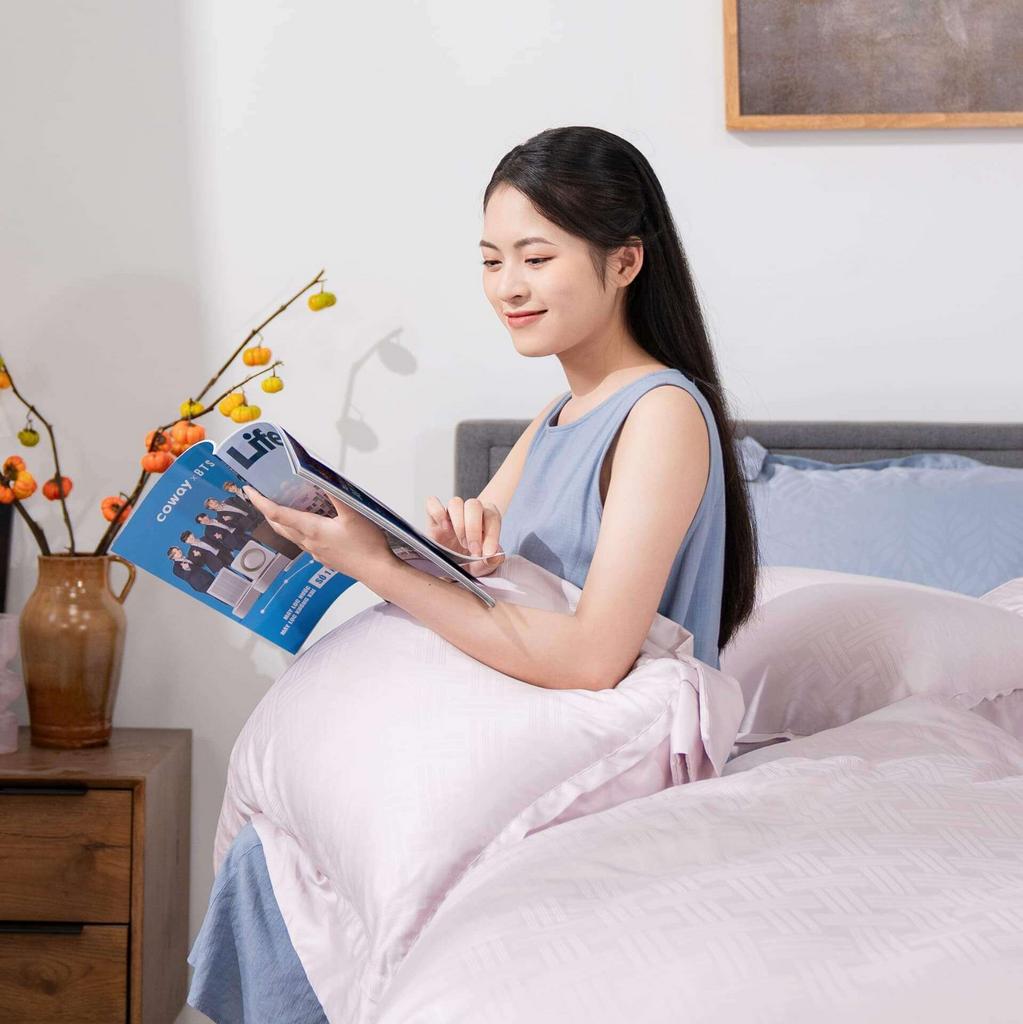 Bộ chăn ga Lụa tencel cao cấp Amando Lagom 5 chi tiết Màu Tím