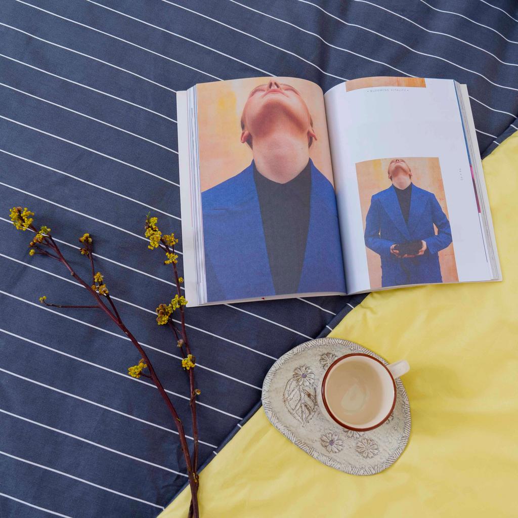 Bộ chăn ga phủ cotton Amando Dream 5 chi tiết - mềm mại, bền màu, hoàn thiện cho phòng ngủ hiện đại.