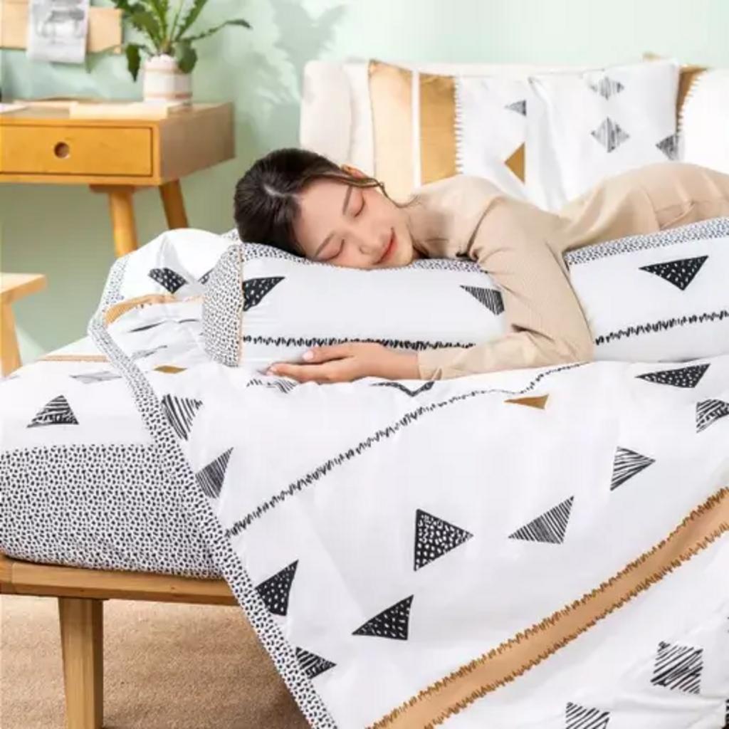 Bộ Ga chun microfiber Amando Ellie họa tiết 4 chi tiết M04