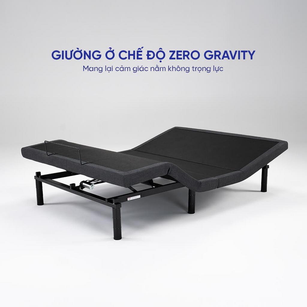 Hero: Giường SleepTek 2.0 đặt trong phòng ngủ hiện đại, thể hiện chế độ Zero Gravity.