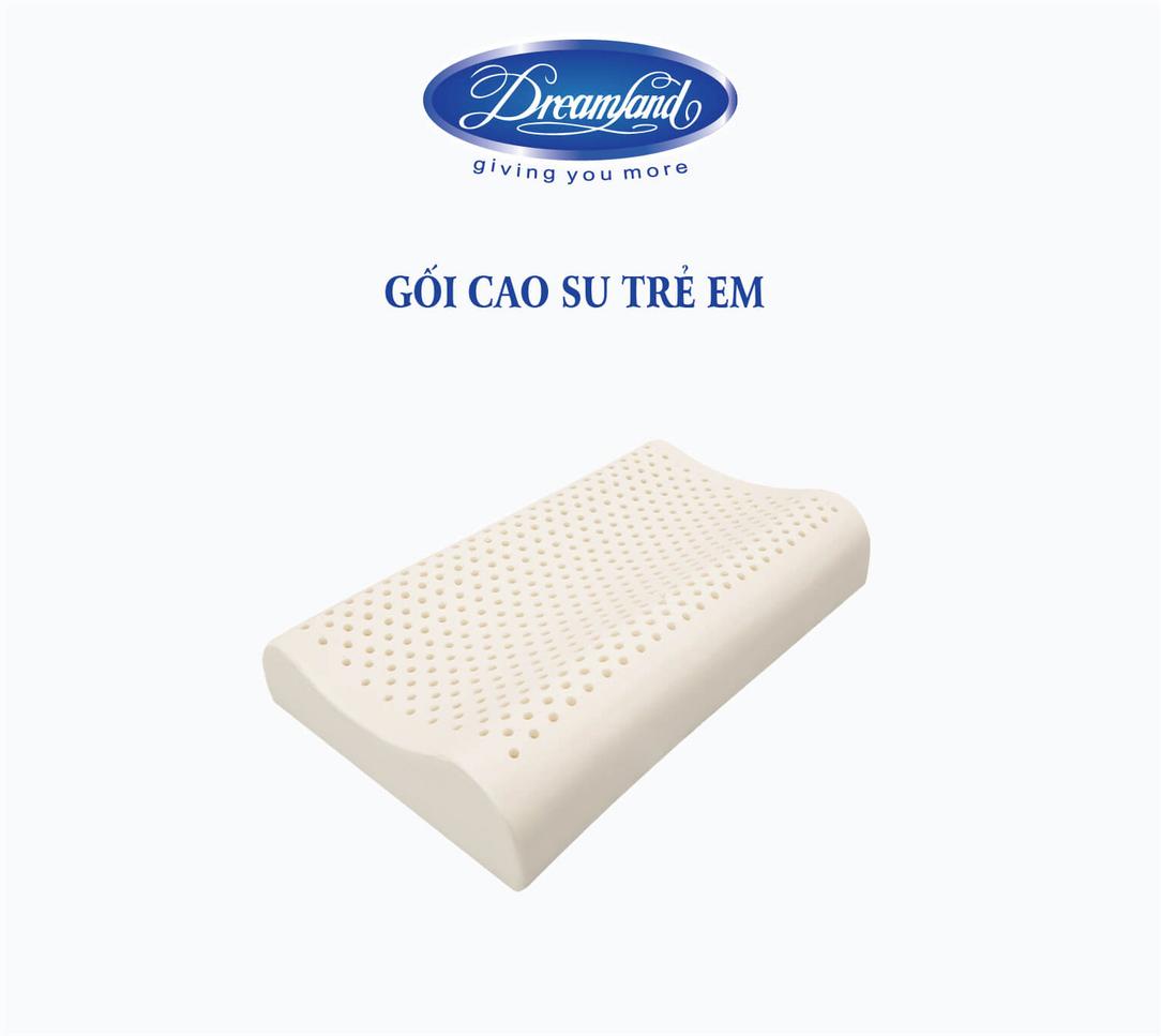Gối cao su trẻ em Dreamland — nâng đỡ đầu-cổ, cho giấc ngủ an toàn và thoải mái.