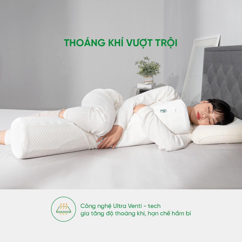 Gối ôm Gummi Body 20x100cm — 100% lõi cao su thiên nhiên, vỏ Tencel mềm mại.