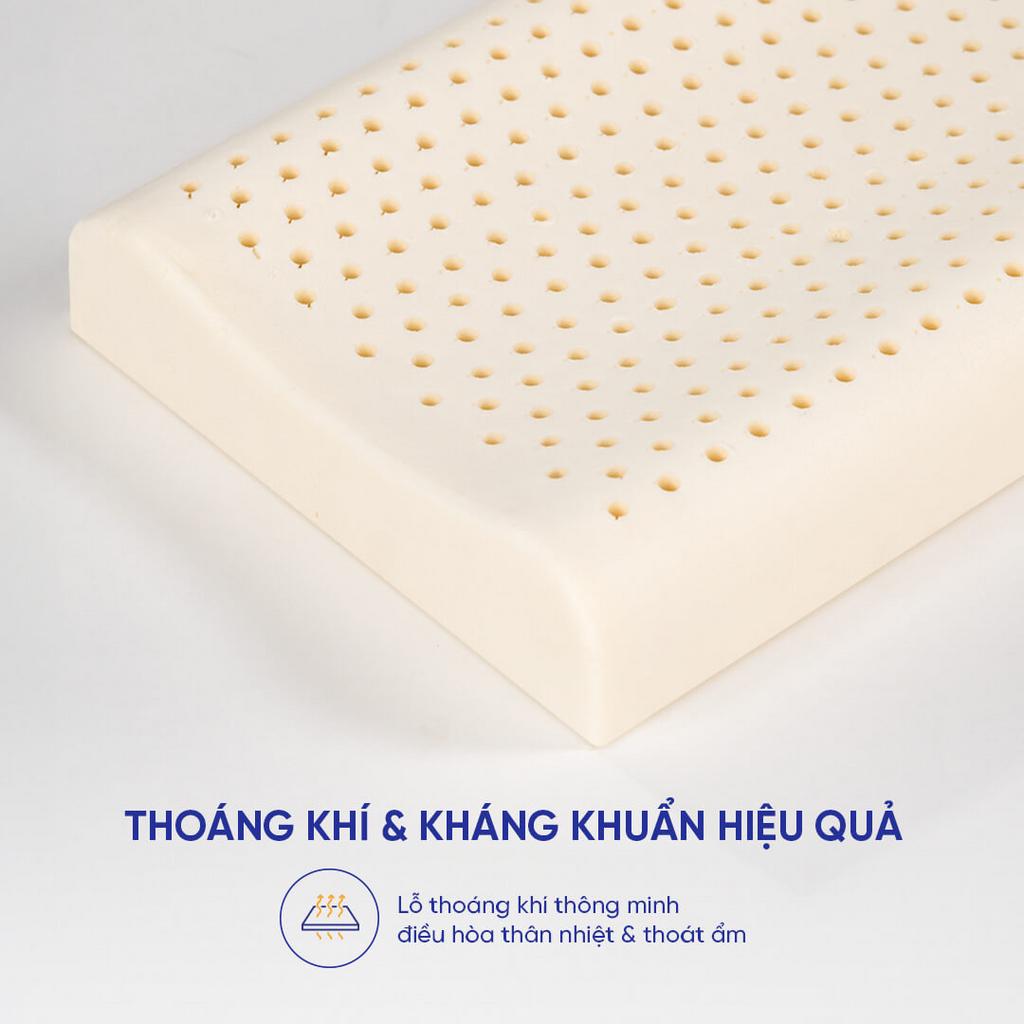 Gummi Pudding — gối cao su thiên nhiên 100% dành cho bé 3–6 tuổi. Hiển thị thiết kế lượn sóng và vỏ tháo giặt.