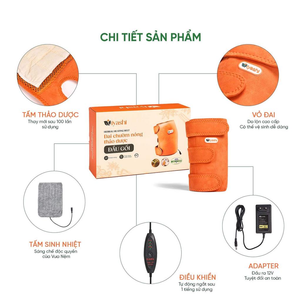 Iyashi Đai chườm thảo dược đầu gối — giải pháp chườm nóng tự nhiên ngay tại nhà.