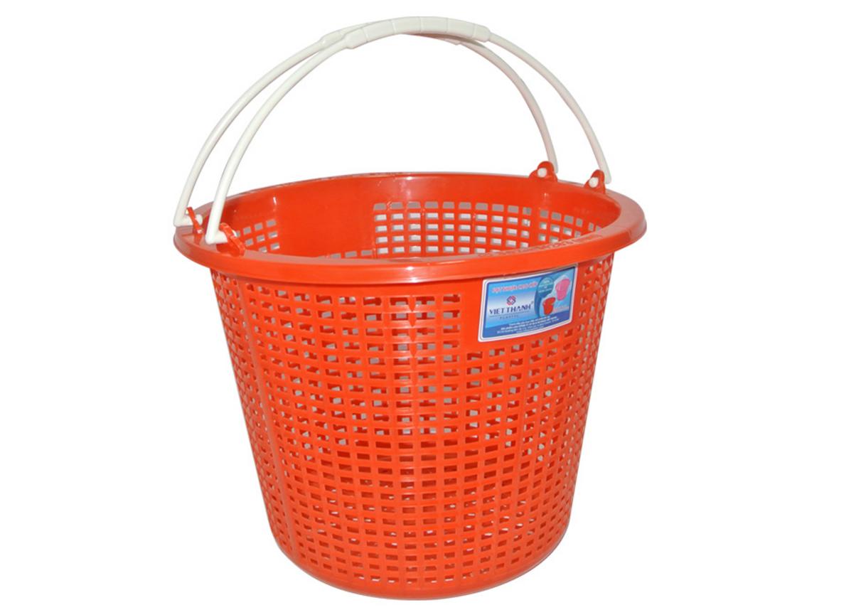 Sọt tròn quai trung No.T050 — gọn nhẹ, màu sắc tươi, quai thuận tiện