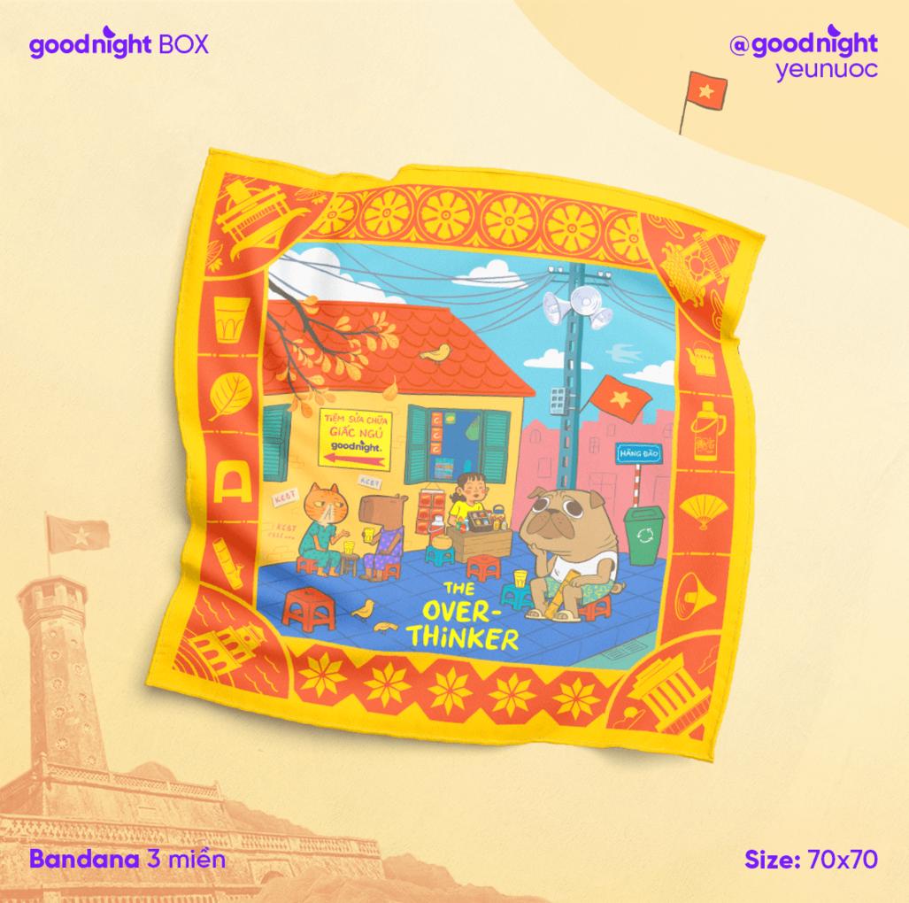 Khăn Goodnight Bandana lụa latin phiên bản linh vật