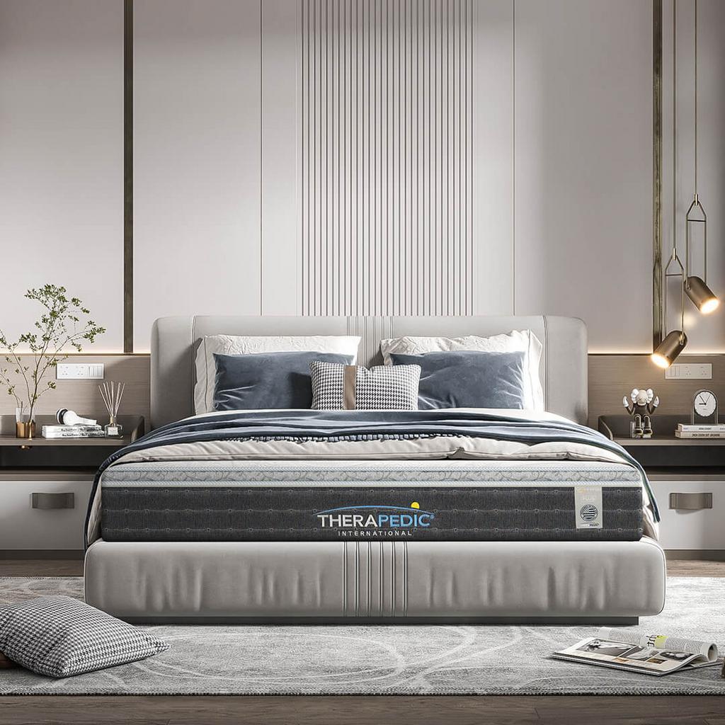 Hệ lò xo túi độc lập — giảm truyền chuyển động giữa hai người ngủ cùng giường, giữ giấc ngủ liên tục (illustration).