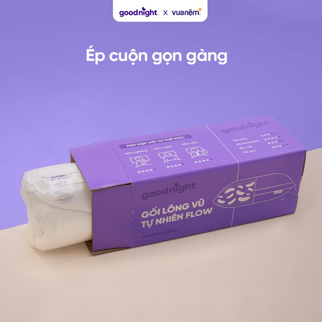 Lõi lông vịt trắng ~490g — cho độ phồng & nâng đỡ tự nhiên.