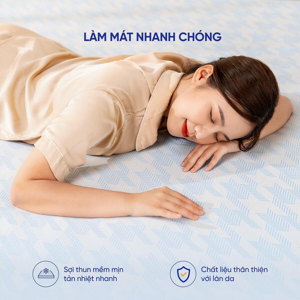Lõi lưới đàn hồi 5D — thông khí tối ưu, êm dịu.