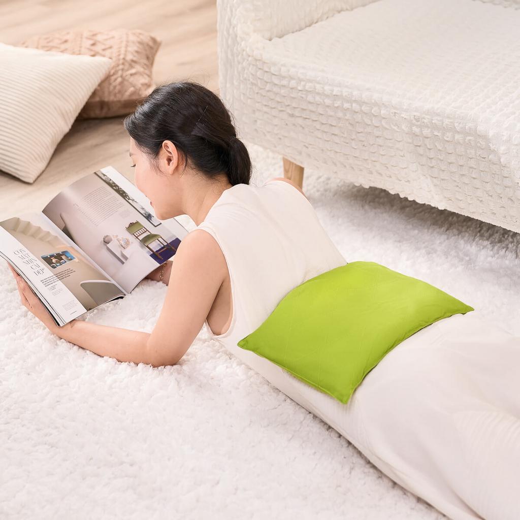 Vỏ da lộn cao cấp, tháo rời dễ vệ sinh; adapter và bộ điều chỉnh nhiệt đi kèm.