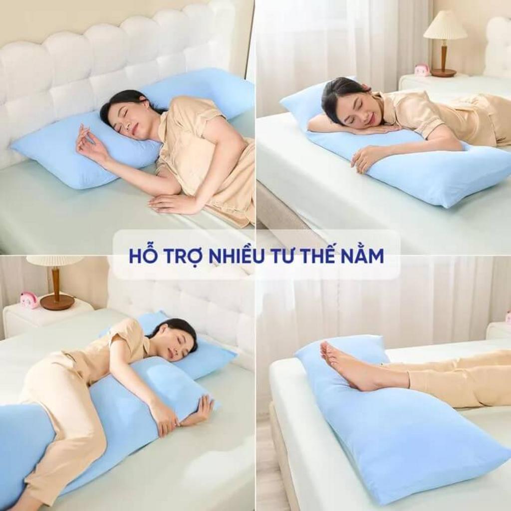 Combo Gối ôm Poppy kèm vỏ gối cooling