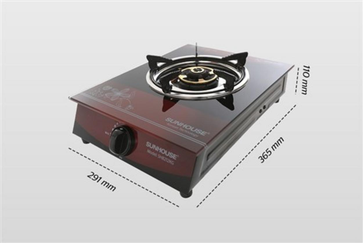 BẾP GAS ĐƠN SUNHOUSE SHB212KG — nhỏ gọn, tiết kiệm và dễ vệ sinh.