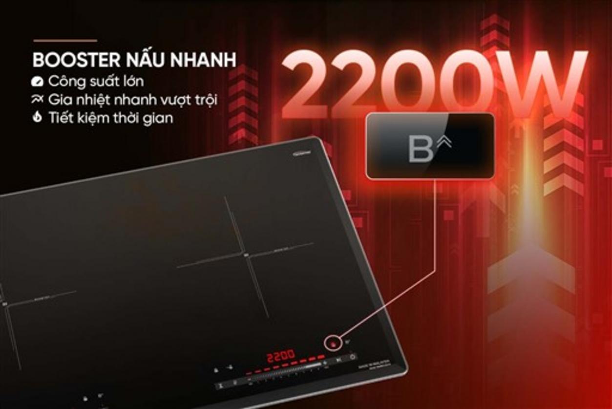 Booster hoạt động: nấu nhanh khi cần.