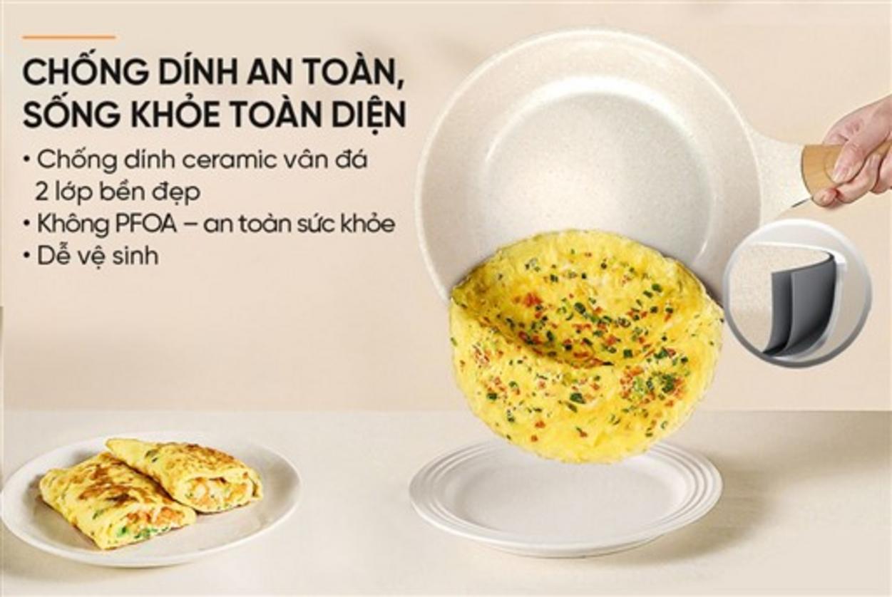 Lòng sâu 9.2cm và tay cầm Bakelite — an toàn và tiện dụng.