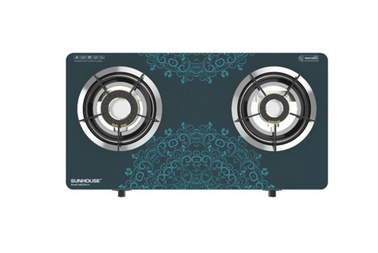 BẾP GAS DƯƠNG KÍNH SUNHOUSE SHB32102-V — Bếp đôi tiêu chuẩn cho gia đình Việt.
