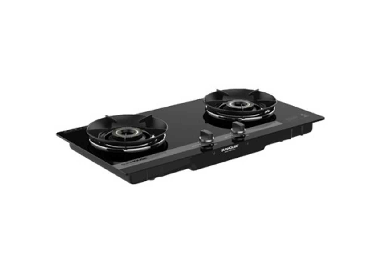 BẾP GAS ÂM KÍNH SUNHOUSE SHB61020-V — Mặt kính bóng, 2 vùng nấu, phù hợp lắp âm tủ bếp hiện đại.