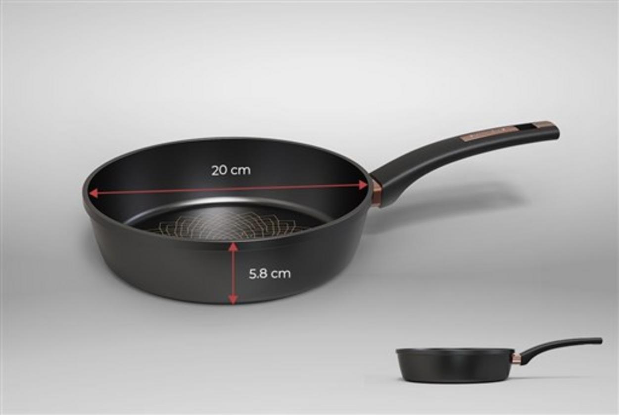 CHẢO SUNHOUSE ST20B (20 cm) — Tiện dụng cho bữa ăn gia đình, thiết kế sang trọng, tay cầm mạ vàng an toàn.