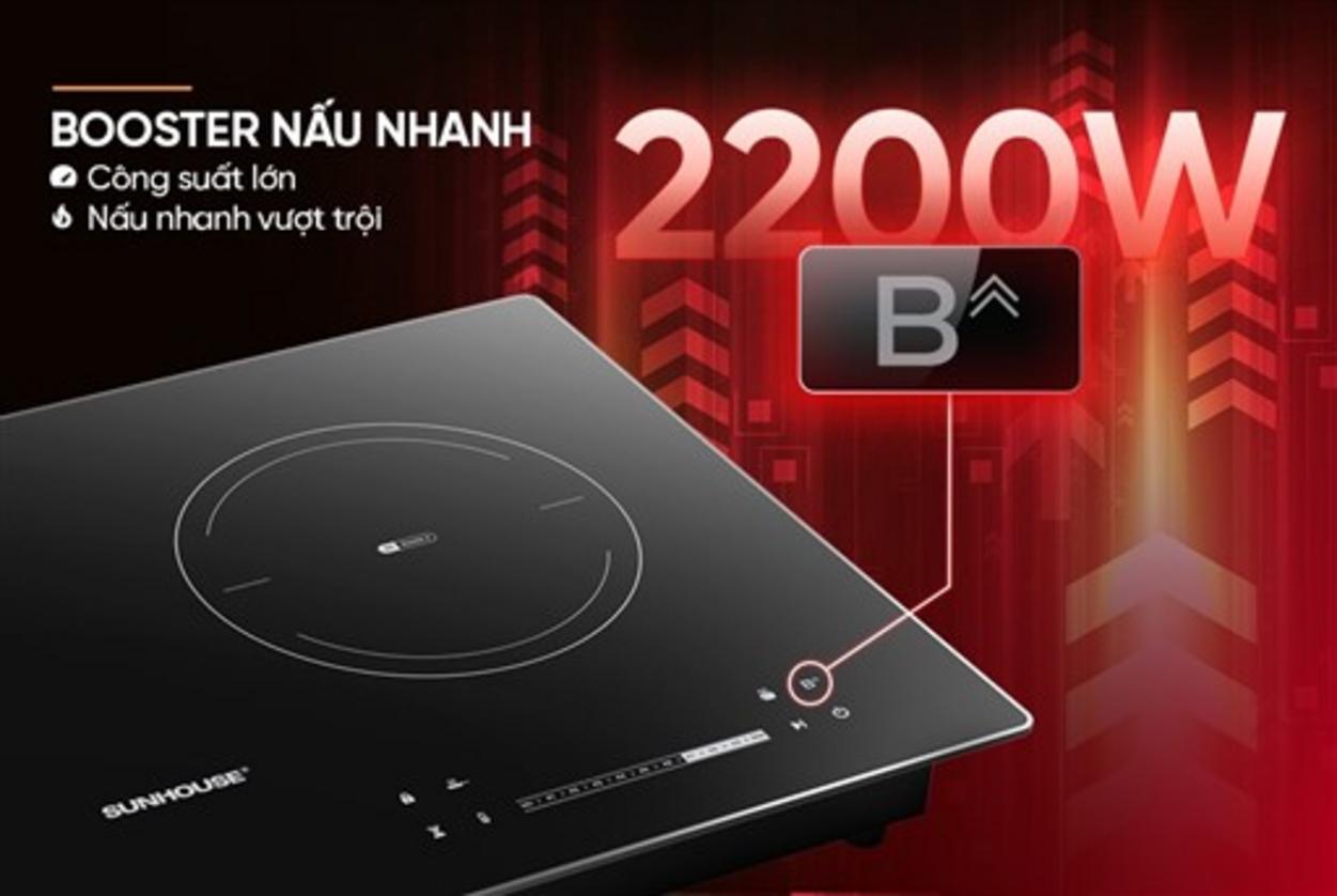 Booster 2200W và chế độ Slow Cook trên Sunhouse SHB82022.