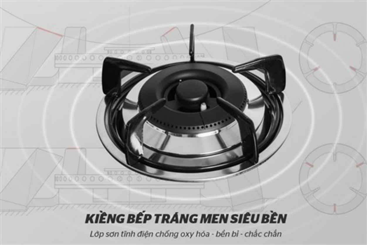 Kiềng tráng men tháo rời và hệ đánh lửa IC tiện lợi.
