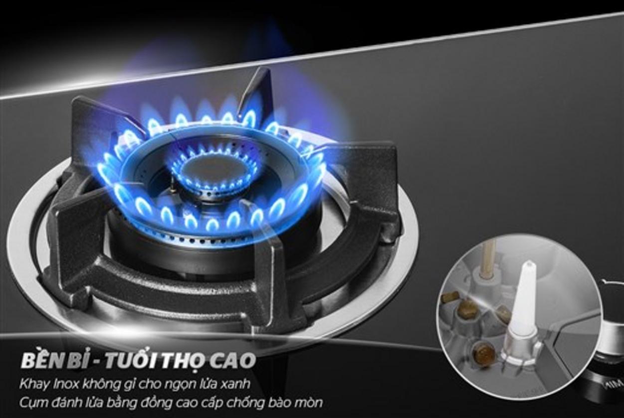 Kiềng gang 5 chân vững vàng; kích thước cắt đá chính xác cho thợ lắp.