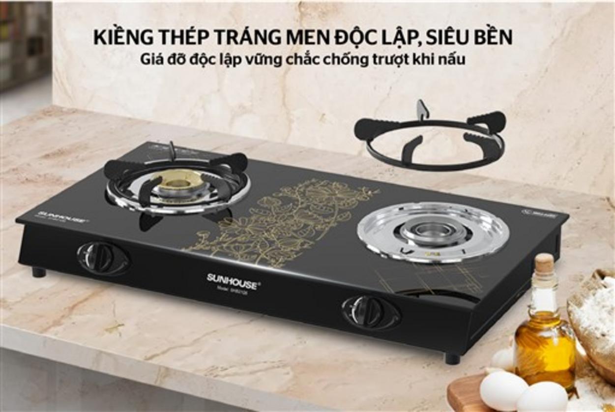 Mặt kính cường lực 7mm: bền, chịu nhiệt và lau chùi nhanh.