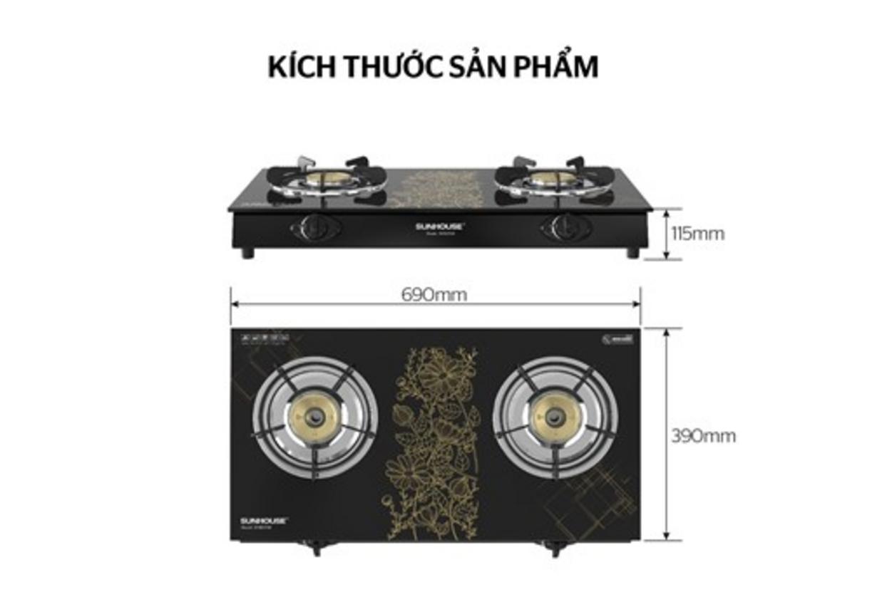 Mặt kính cường lực 7mm: bền, chịu nhiệt và lau chùi nhanh.
