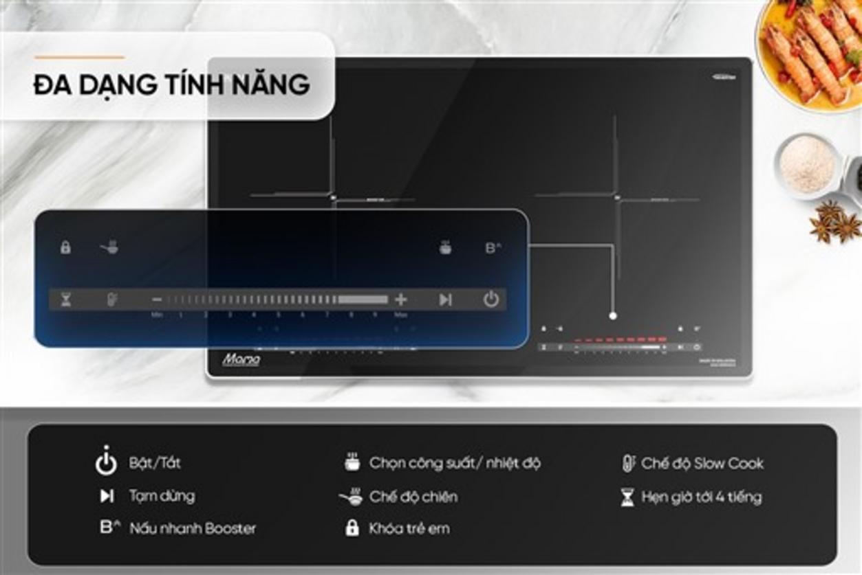 Mặt kính Ultra Vitro Ceramic: bền, chịu lực, dễ vệ sinh.