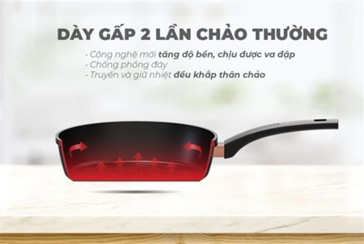 Tay cầm Bakelite mạ vàng — an toàn & sang trọng.