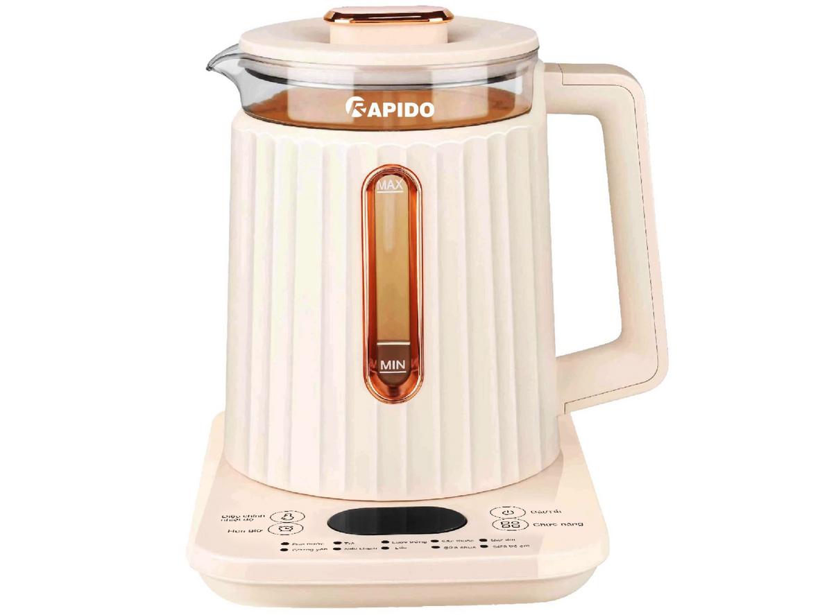 Ấm điện đa năng Rapido RMK0818-P — 10 chức năng trong 1 bình (1.8L).