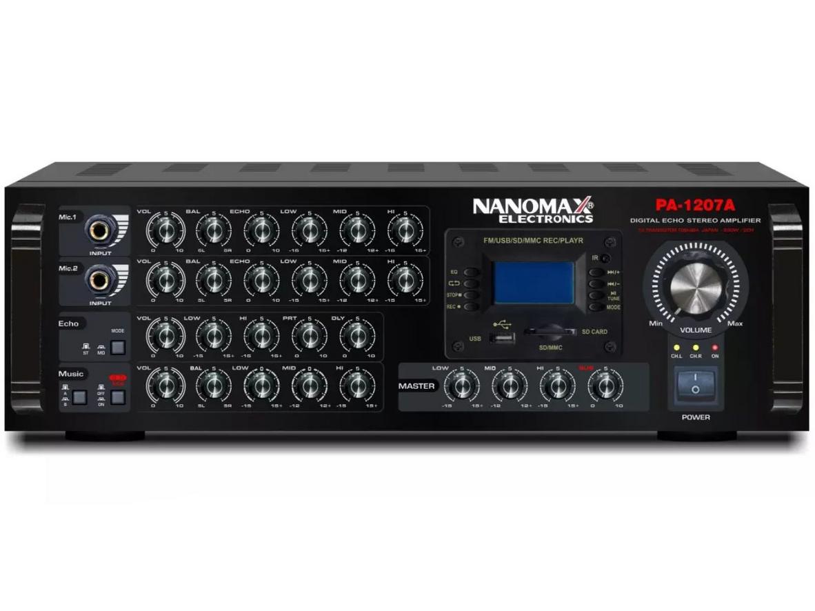 Tổng quan Amply Karaoke Bluetooth Nanomax PA-1207A (16 sò)