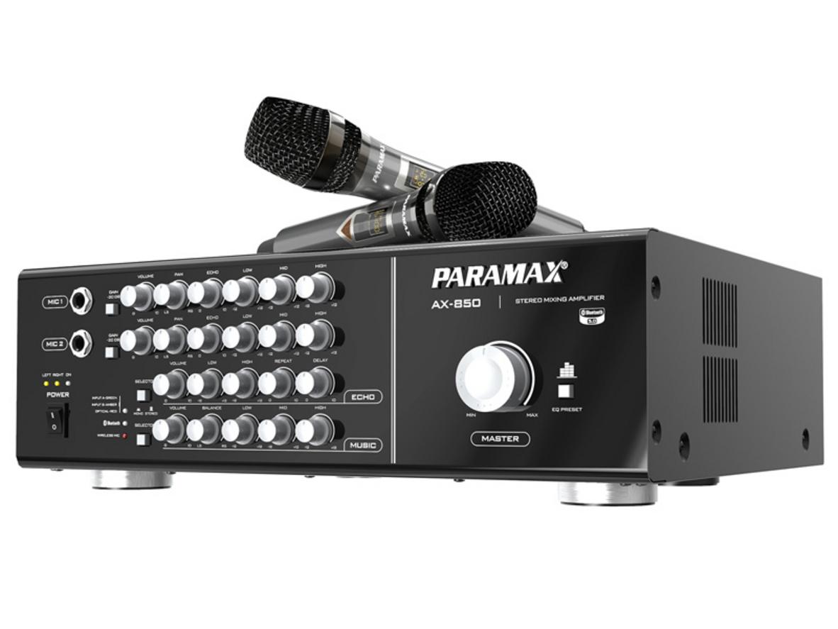 Tổng quan Amply karaoke Paramax tích hợp Micro không dây AX-850