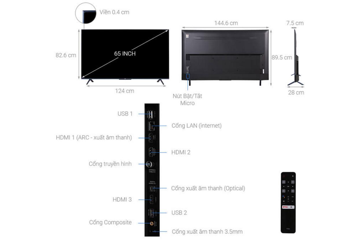 Tổng quan Android Tivi QLED TCL 4K 65 inch 65Q716
