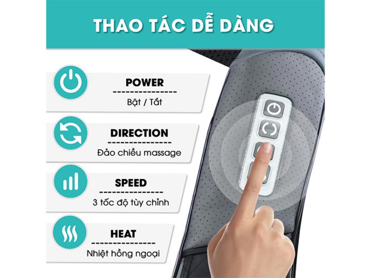 Bảng điều khiển 4 phím và bề mặt Da PU dễ vệ sinh