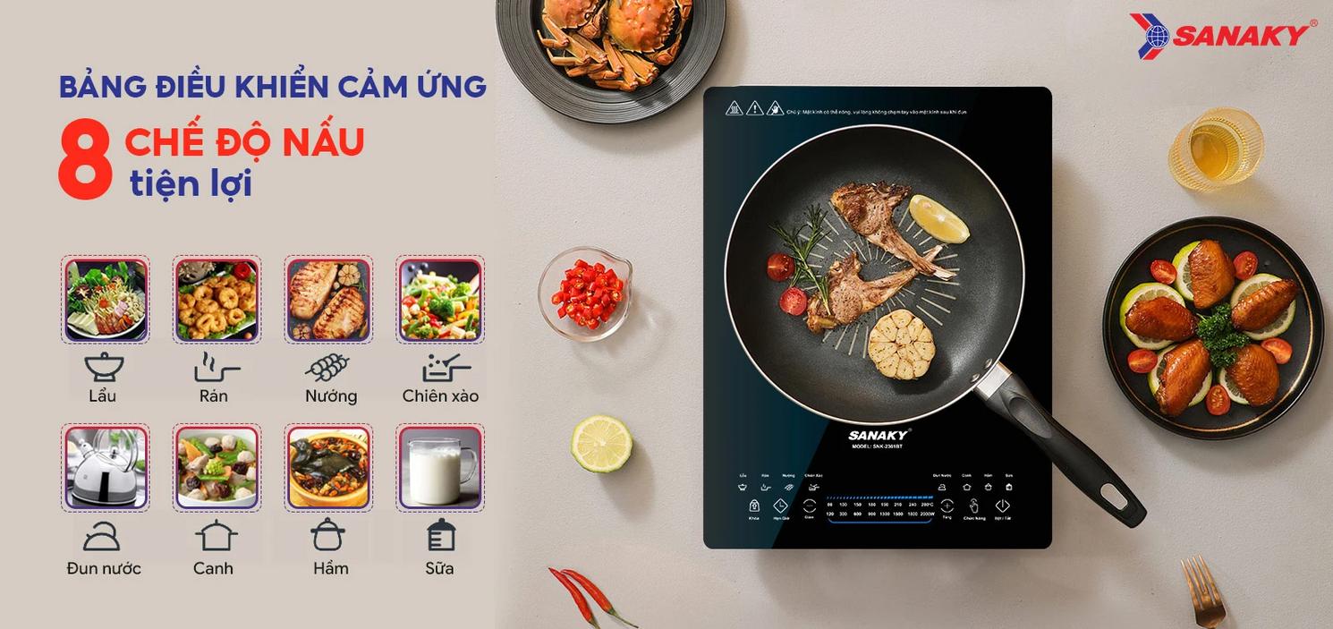 2000W + mâm từ đồng: nhanh và hiệu quả.